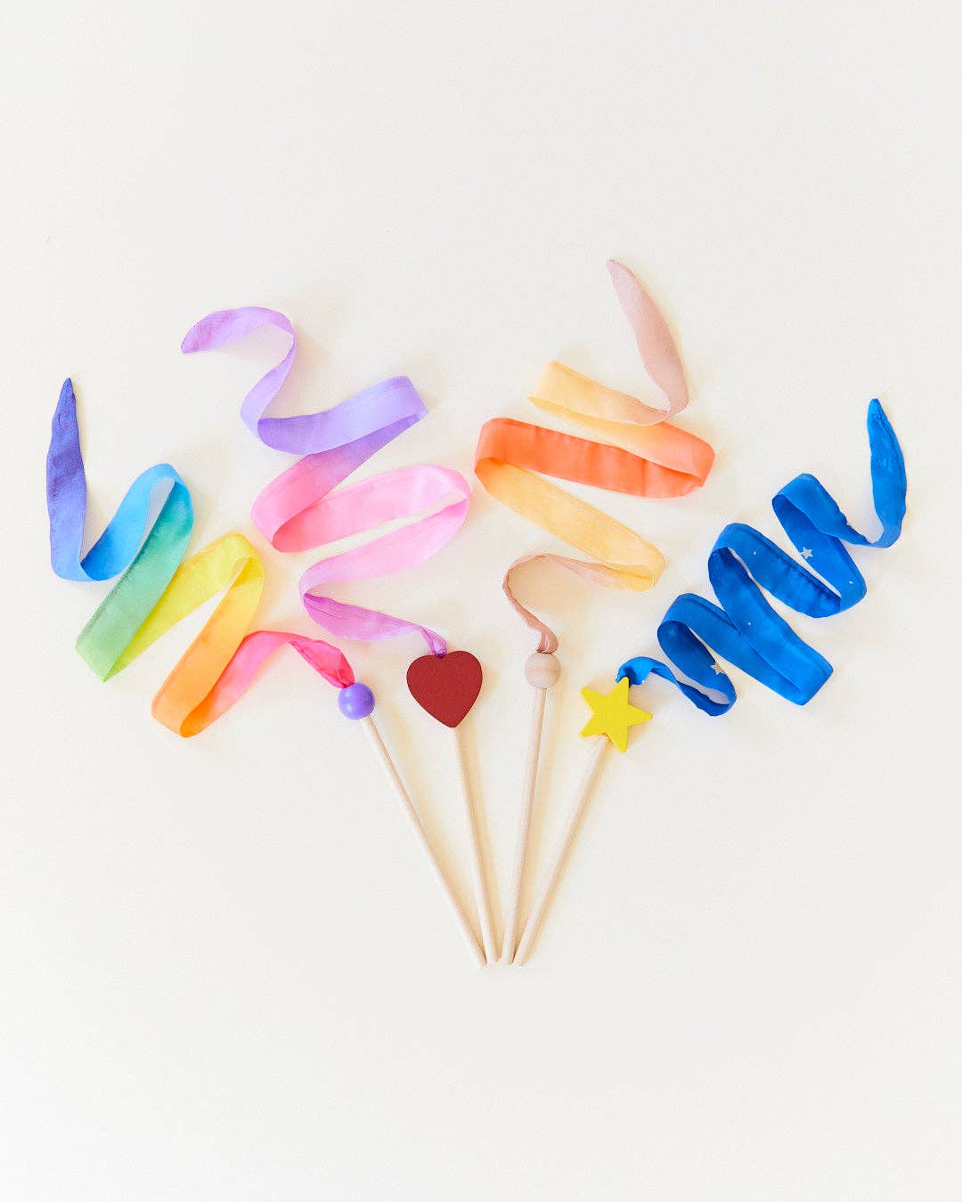 Sarahs Silk Mini Desert Streamers - Silk & Wood Wand - - MamaMilla