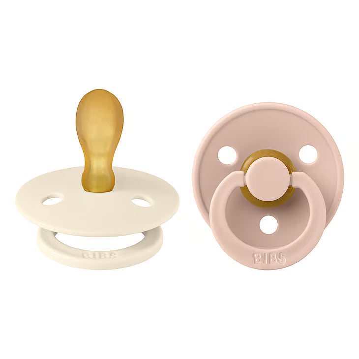 BIBS Colour symmetrisk napp storlek 2, latex – Ivory/Blush (2-pack)