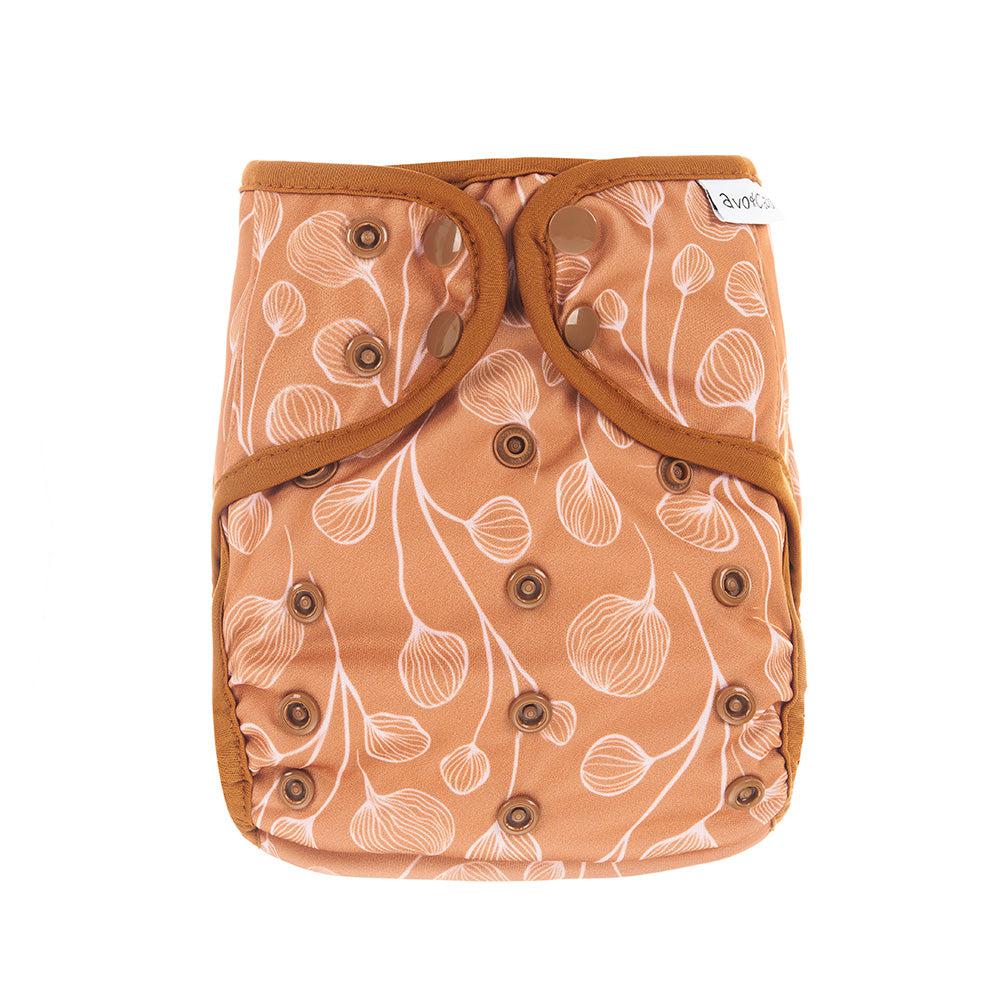 avo+cado One Size Explorer Nappy Cover - Wildpflanzen, Naturküche, Knospen, Giersch, Sand, Pampasgras, Moss, Mauve, Blätter, Kräuter, Grey, Pusteblume - - MamaMilla