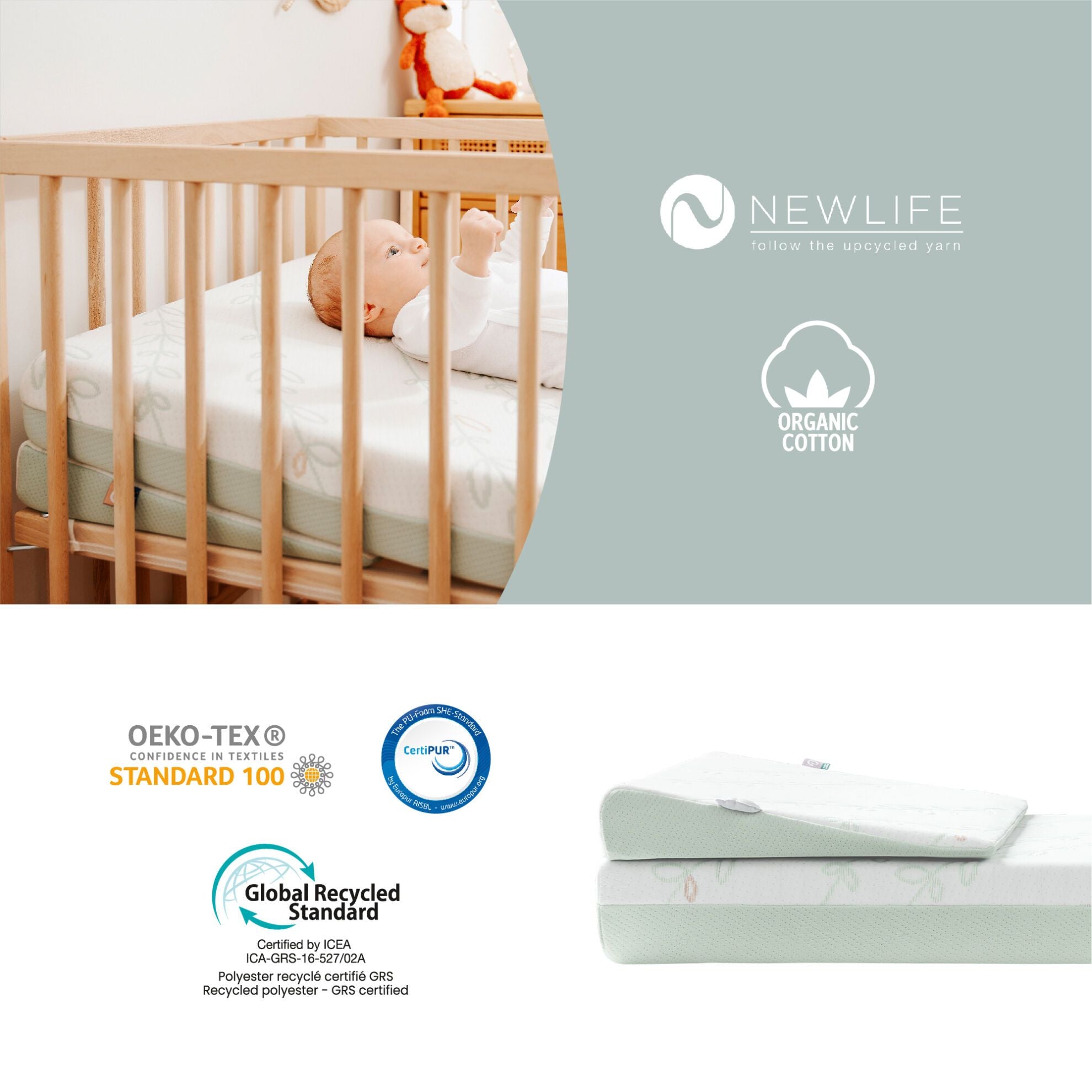 Babymoov Keilkissen gegen Reflux, Husten und Erkältung – breit – Keil – MamaMilla