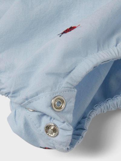 Name it Strampler mit Stickerei – Ferilla – Marienkäfer – Chambray-Blau – Overall – MamaMilla