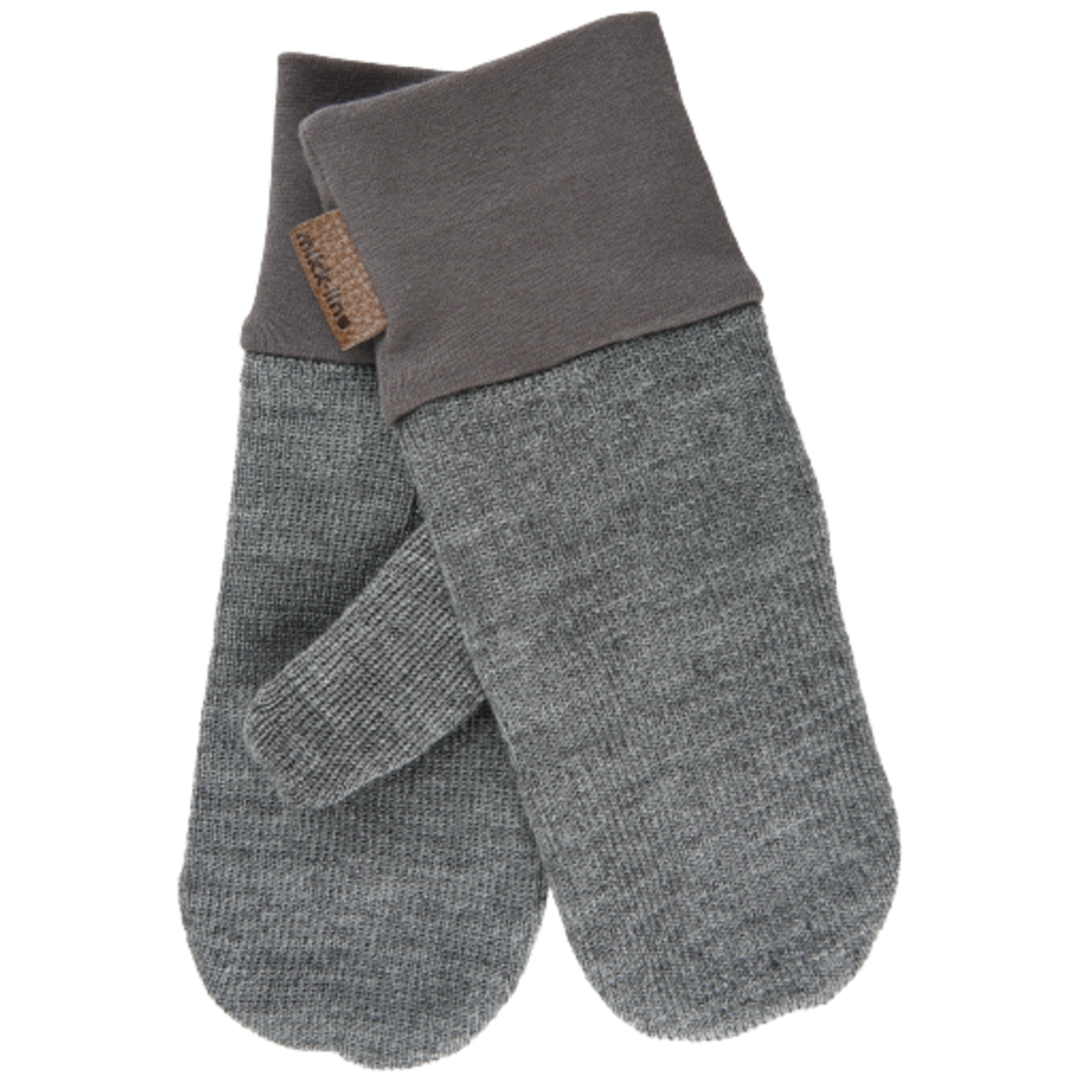 Mikk-Line Strickfäustlinge Wolle/Baumwolle – Anthrazitgrau – Fäustlinge – MamaMilla