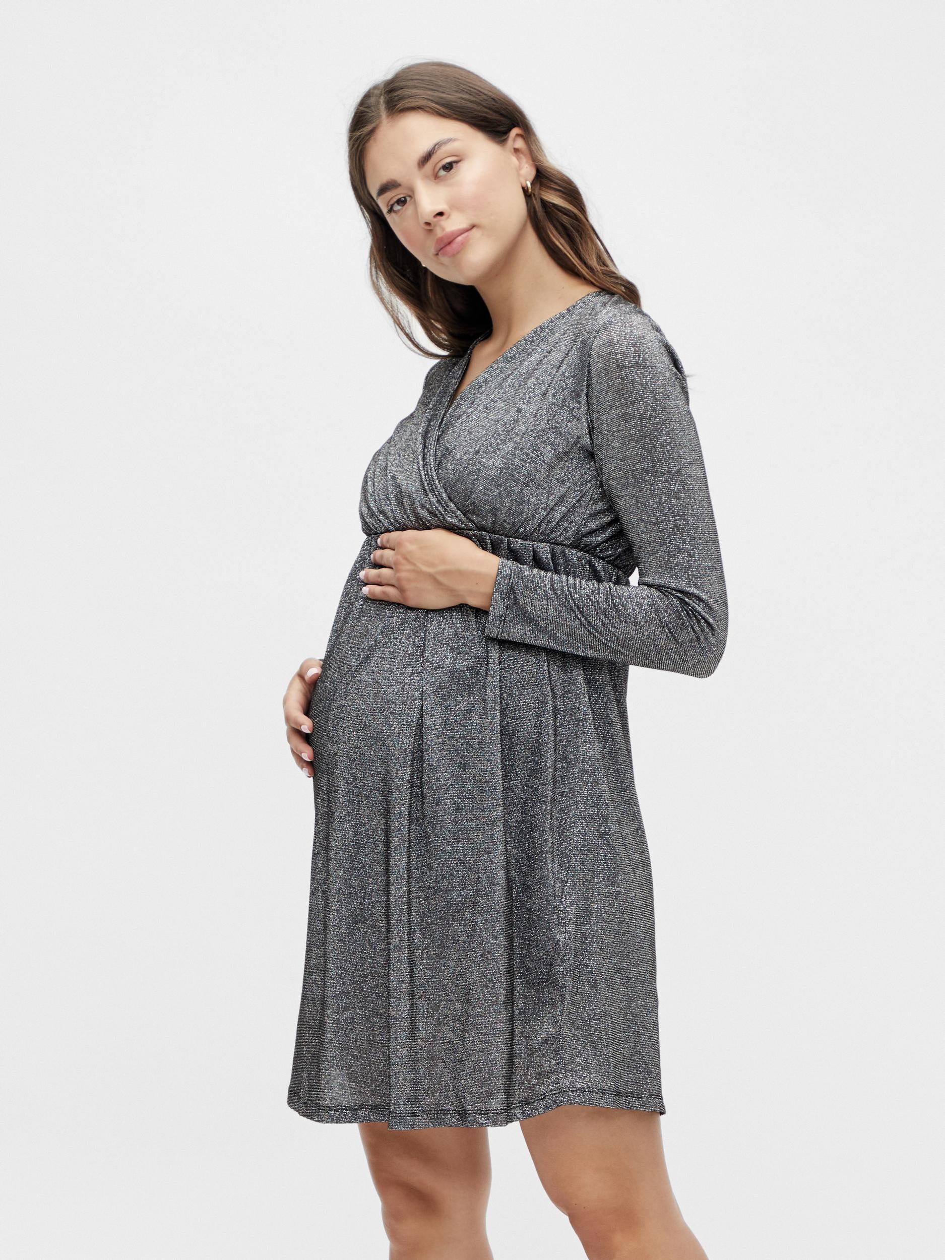 Mamalicious glitzerndes Schwangerschafts- und Stillkleid – Umstandsmode – MamaMilla