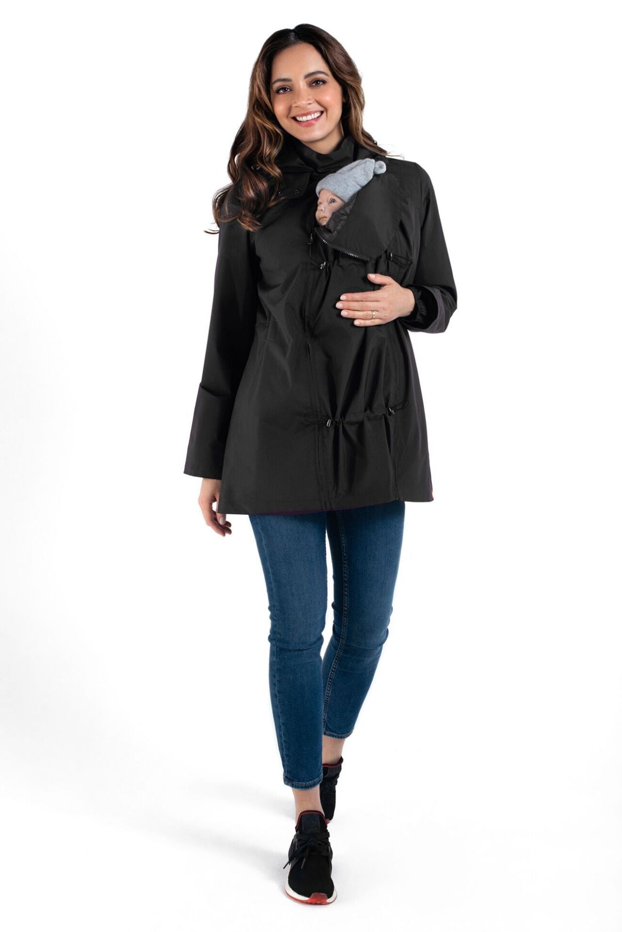 Wombat & Co. NUMBAT 4-in-1 Übergangsjacke für Schwangere/Tragejacke – Schwarz – Tragejacke – MamaMilla