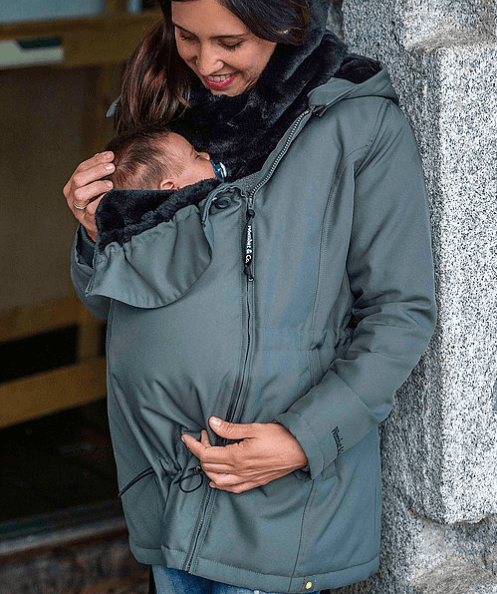 Wombat & Co. WALLABY 4-in-1-Winterjacke für Schwangere/Tragejacke – Grau – Tragejacke – MamaMilla