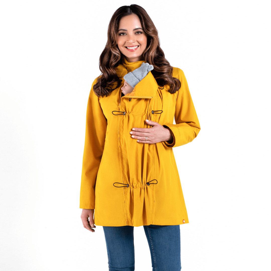 Wombat & Co. NUMBAT 4-in-1 Übergangsjacke für Schwangere/Tragejacke – Senf – Tragejacke – MamaMilla