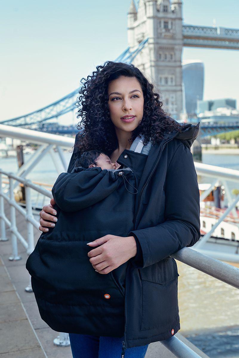 Wombat & Co. vinterbærecover til bæresele og vikle - Charcoal Black/Grey - Bærcover - MamaMilla