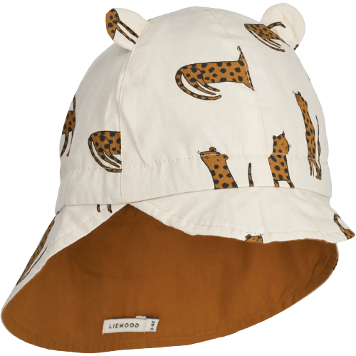 Liewood Wende-Sonnenhut mit Krempe und Ohr – Gorm – Leopard / Sandy – Sonnenhut – MamaMilla