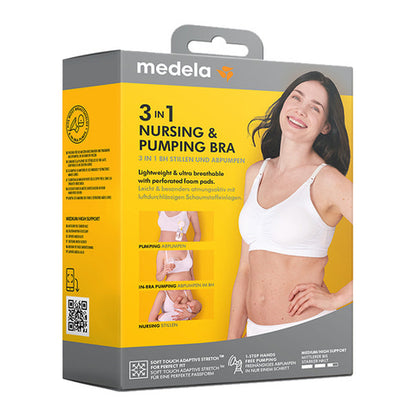 Medela Komfortabler 3-in-1 Still- und Pump-BH, weiß, Gr. L