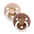 BIBS Color runder Schnuller Größe 2, Latex – Blush GLOW/Woodchuck (2er-Pack) – MamaMilla