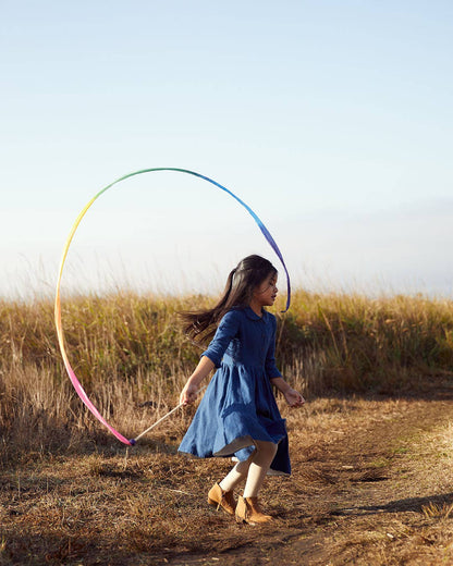 Sarahs Silk Rainbow Silk &amp; Wood Streamer - Wand for Pretend Play - - MamaMilla