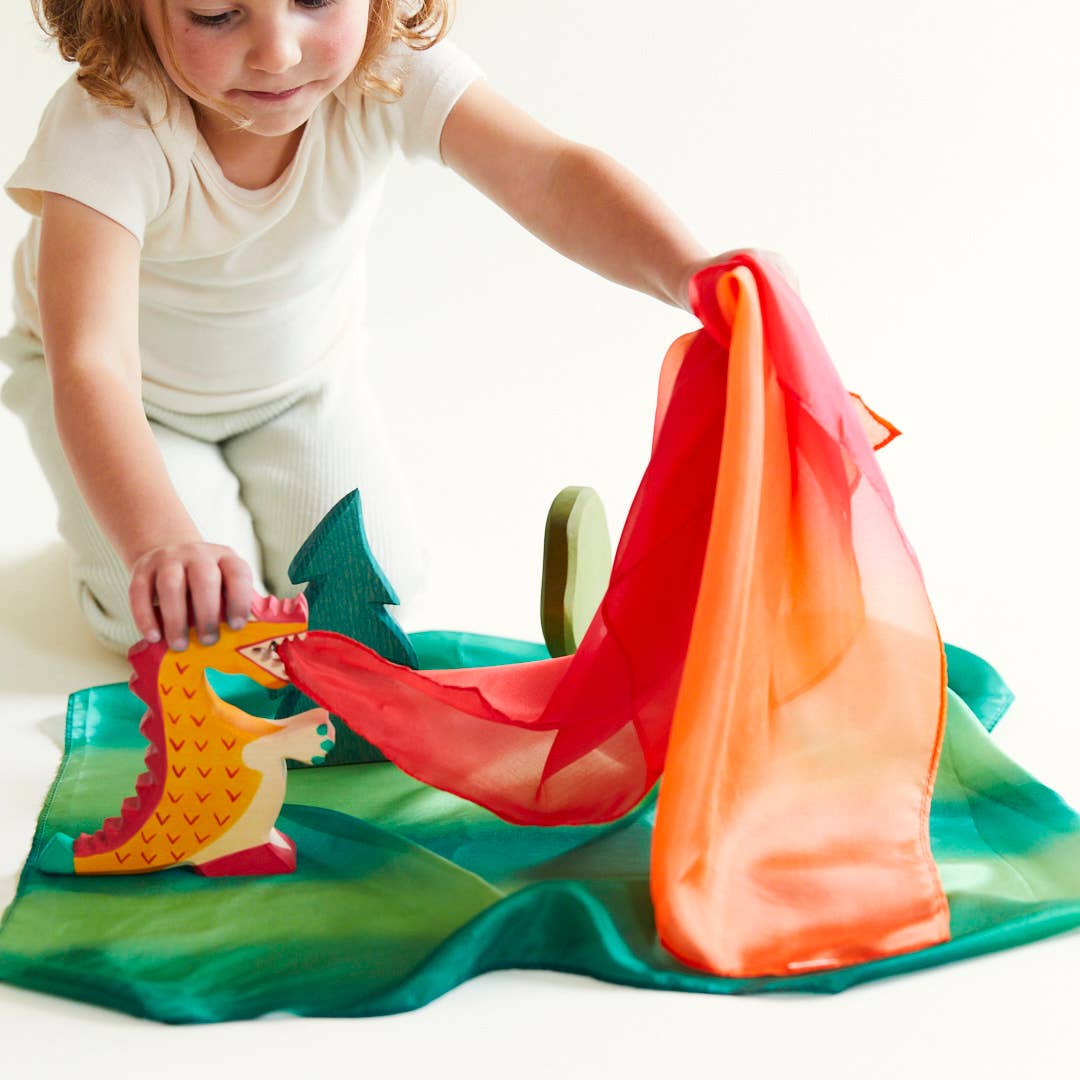 Sarahs Silk Mini Enchanted Playsilks - 100% Silk Natural, Waldorf Toys: Sea - - MamaMilla
