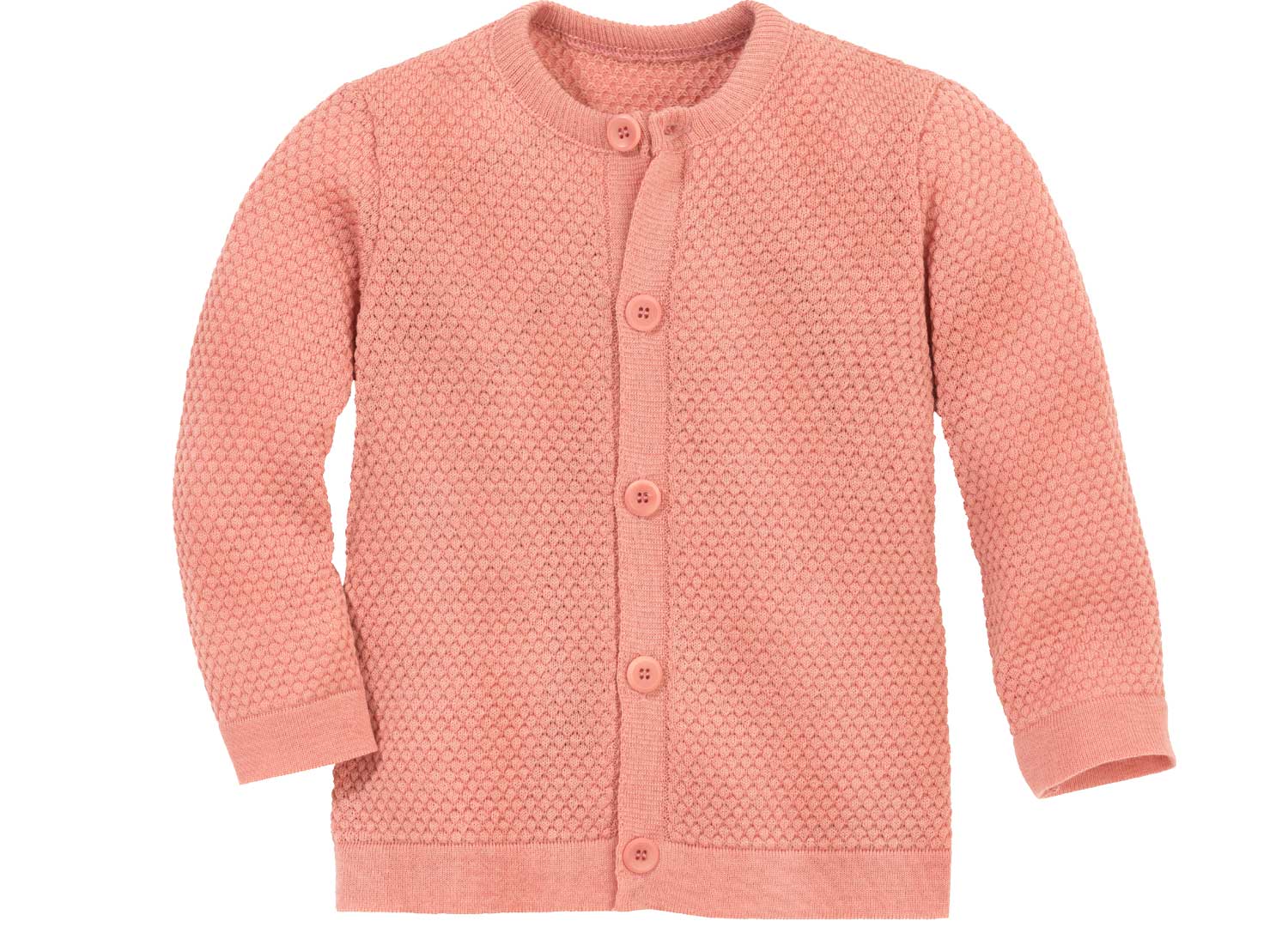 Strickjacke im Waffelstrick - Merinowolle - Zartrosa - Disana Bio-Babykleidung