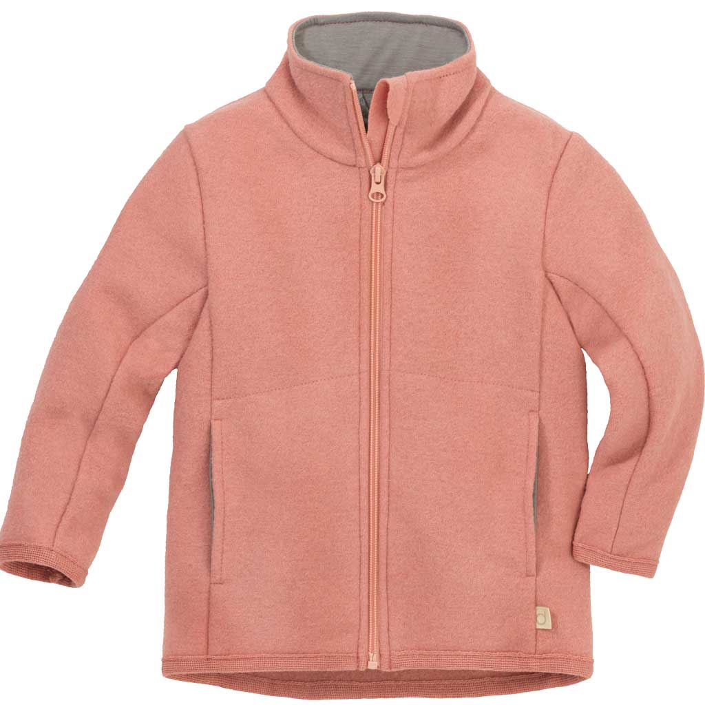 Overgangsjasje in Lichte Wol - Zacht Roze - Biologische babykleding van Disana