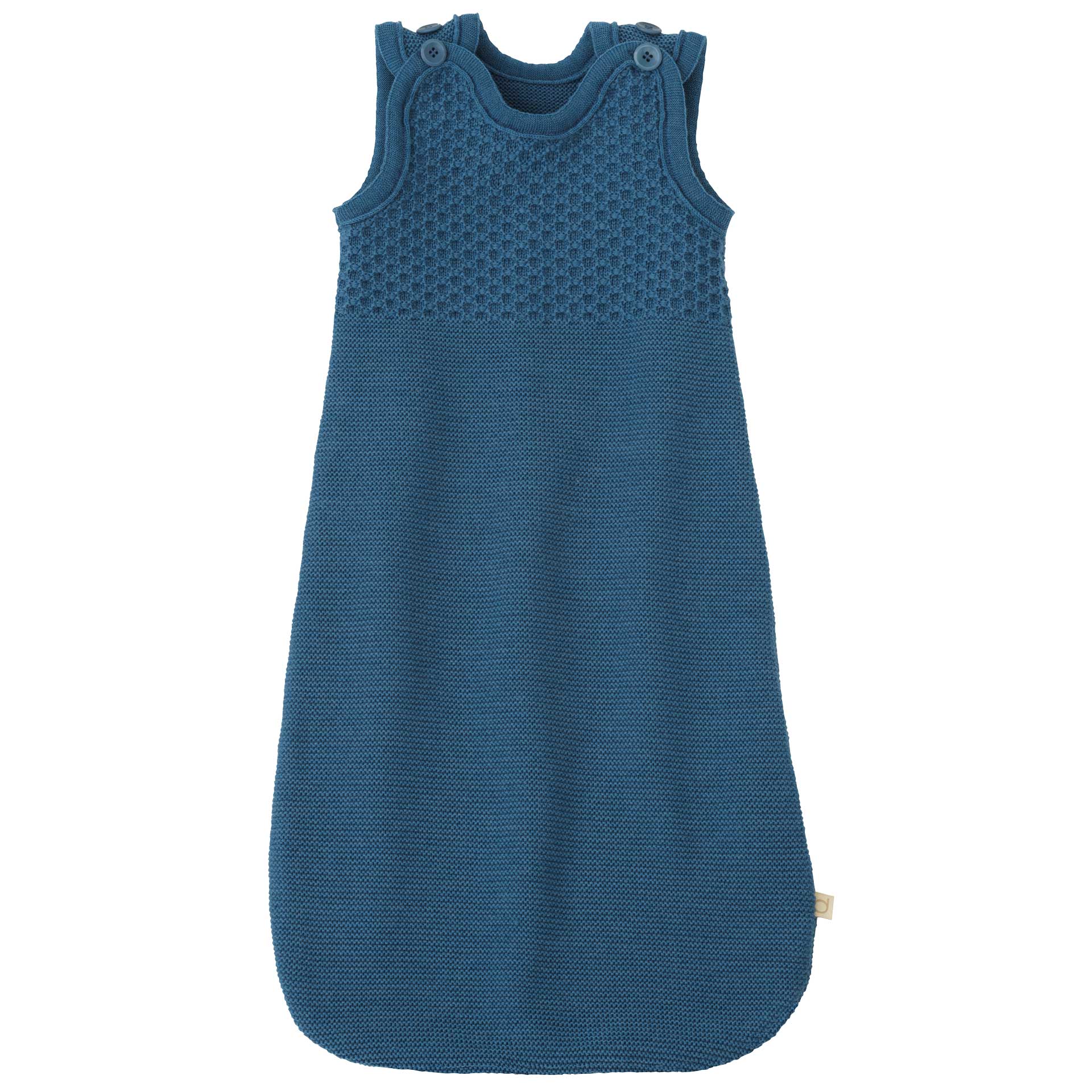 Ärmelloser Schlafsack aus Merinowolle – Taubenblau – Disana Bio-Babykleidung