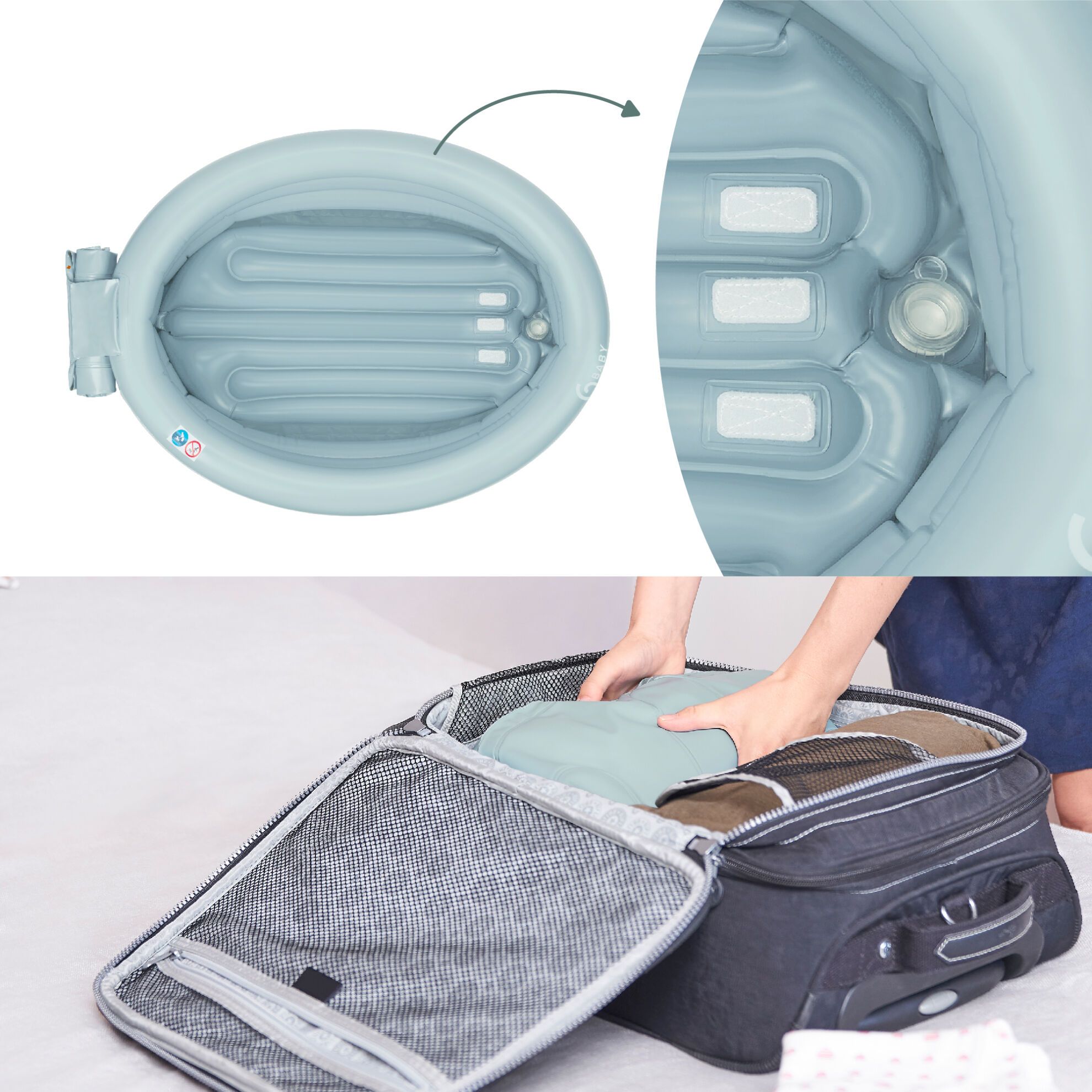 Babymoov Aufblasbare Badewanne – Aqua Dots – Badewanne – MamaMilla