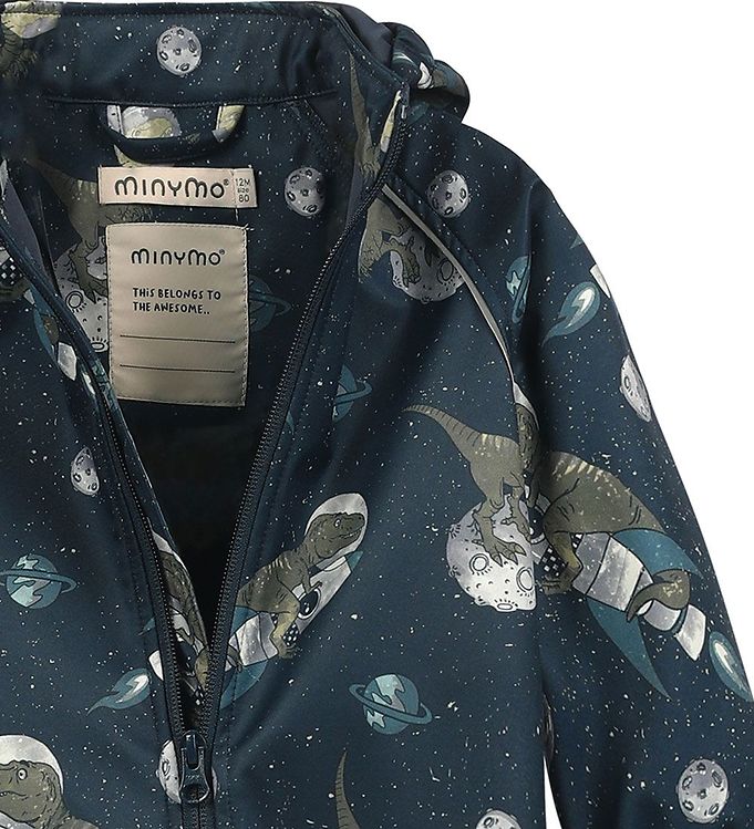 Minymo Softshell-Anzug – Dinos im Zimmer – Blue Nights – Softshell – Kind – MamaMilla