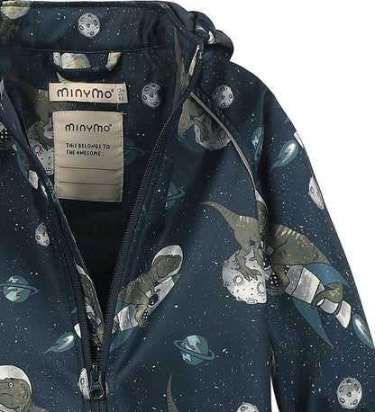 Minymo Softshell-Anzug – Dinos im Zimmer – Blue Nights – Softshell – Kind – MamaMilla