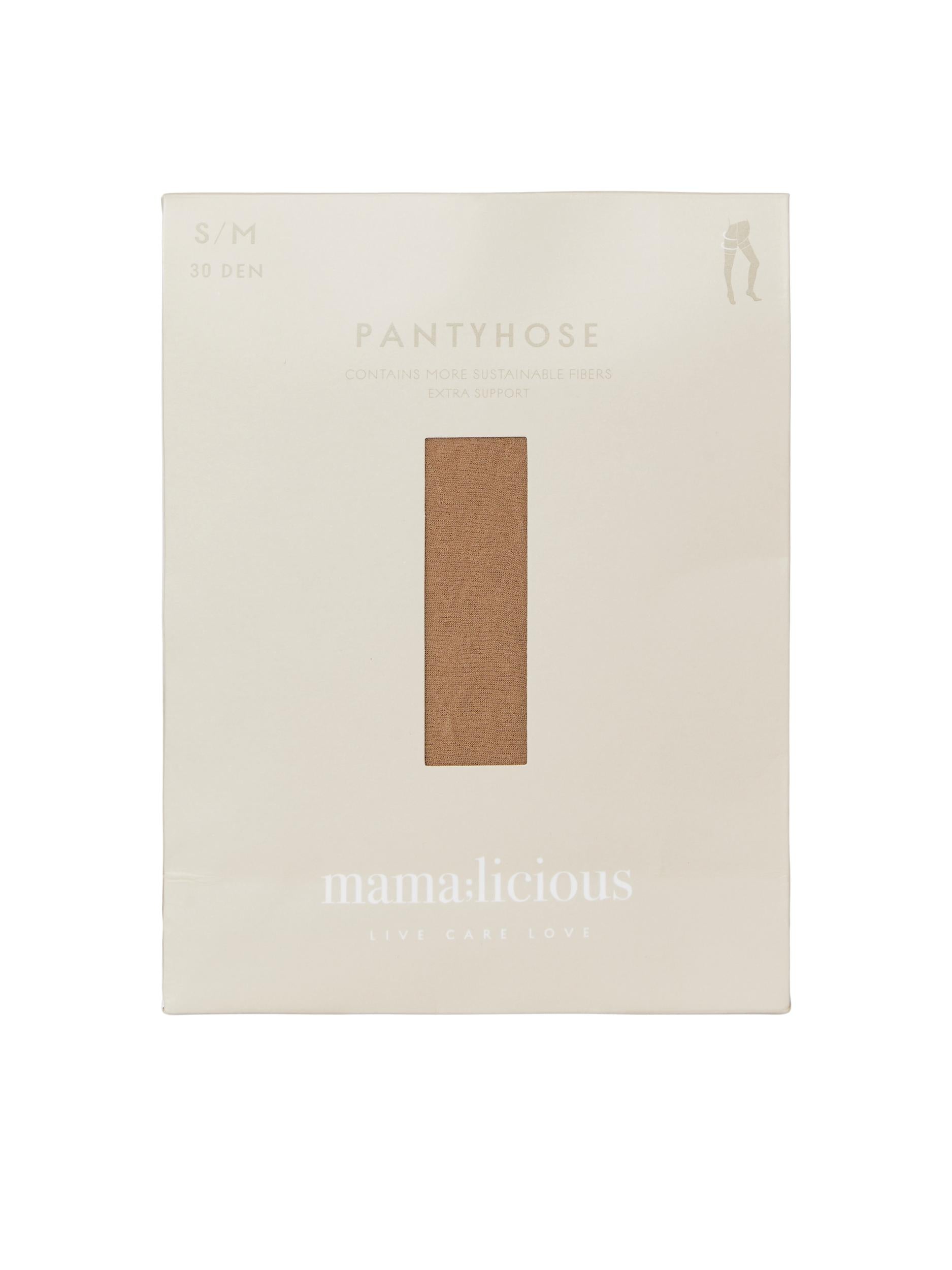 Mamalicious Stützende Nylonstrümpfe (30 den) 2er-Pack – Sabrina – Hellbraun – Umstandsmode – MamaMilla