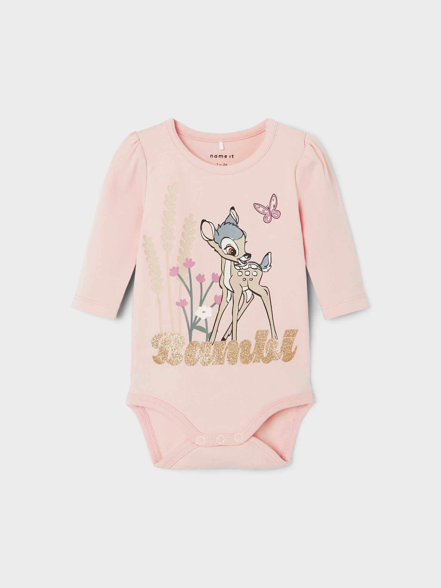 Name it Body mit Disney-Motiv und Glitzer – Droma – Bambi – Sepia Rose – Body – MamaMilla