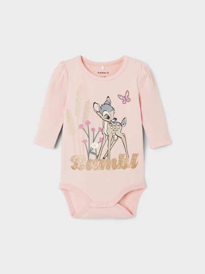 Name it Body mit Disney-Motiv und Glitzer – Droma – Bambi – Sepia Rose – Body – MamaMilla
