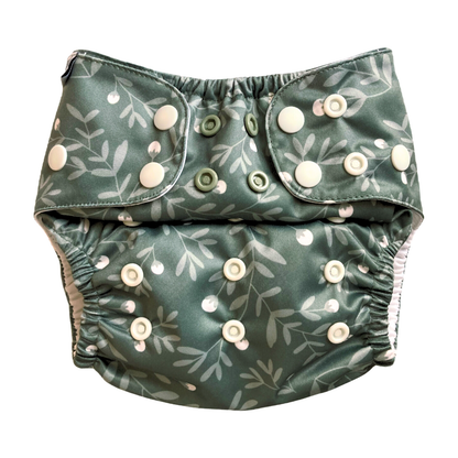 The Swedish Forest | Pocket Diaper | Slim 3-15kg: Humleblomster vit / No inserts - - MamaMilla