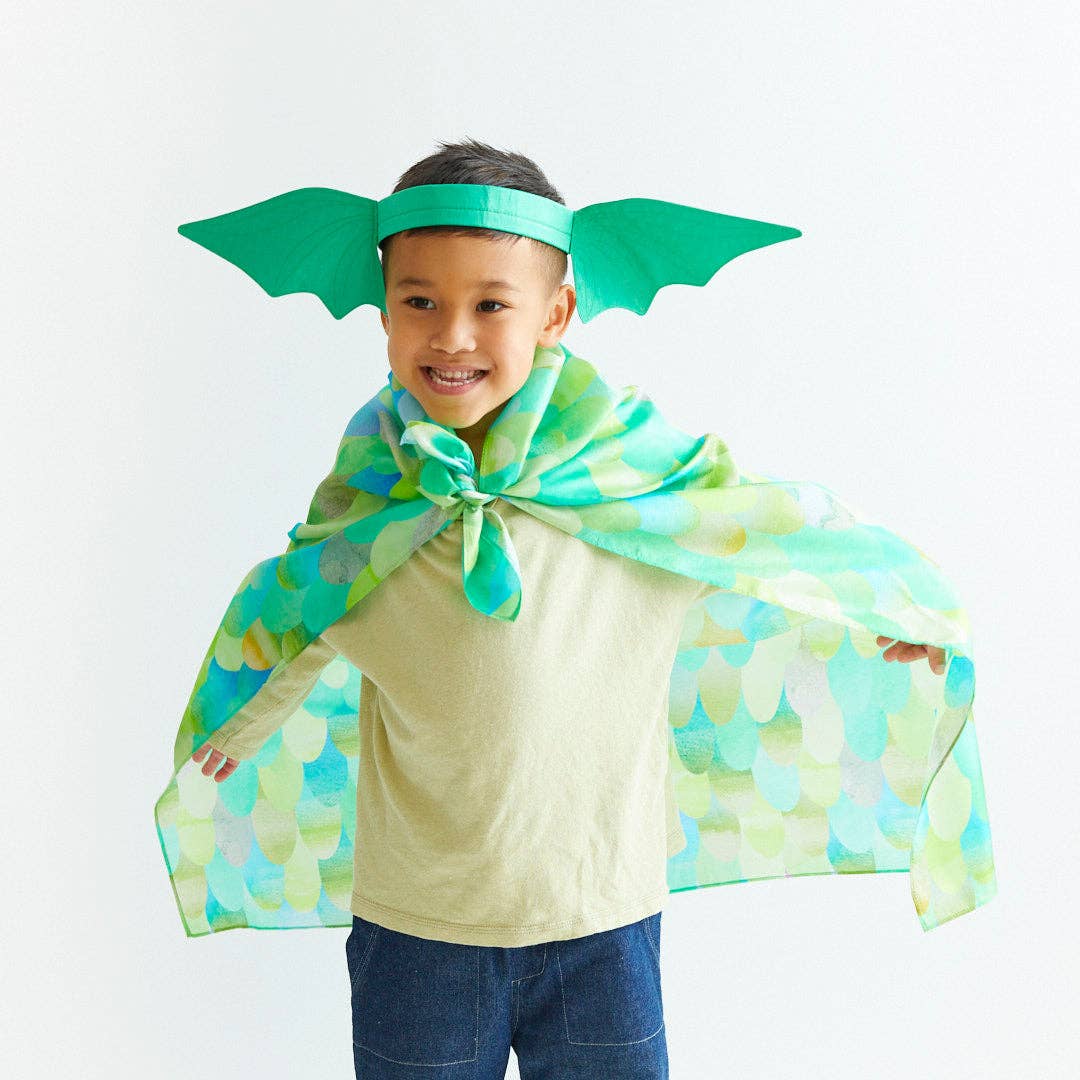 Sarahs Silk Green Dinosaur Ears Headband - - MamaMilla