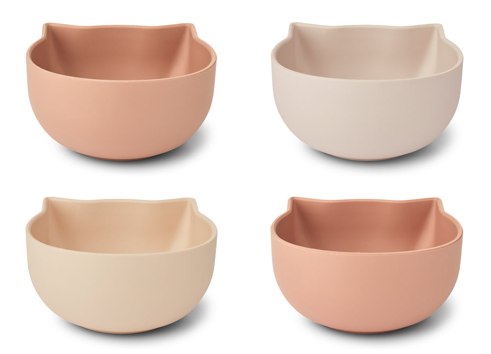Liewood Filiz snackskåle formet som kattehoveder - Cat Tuscany Rose Multi Mix