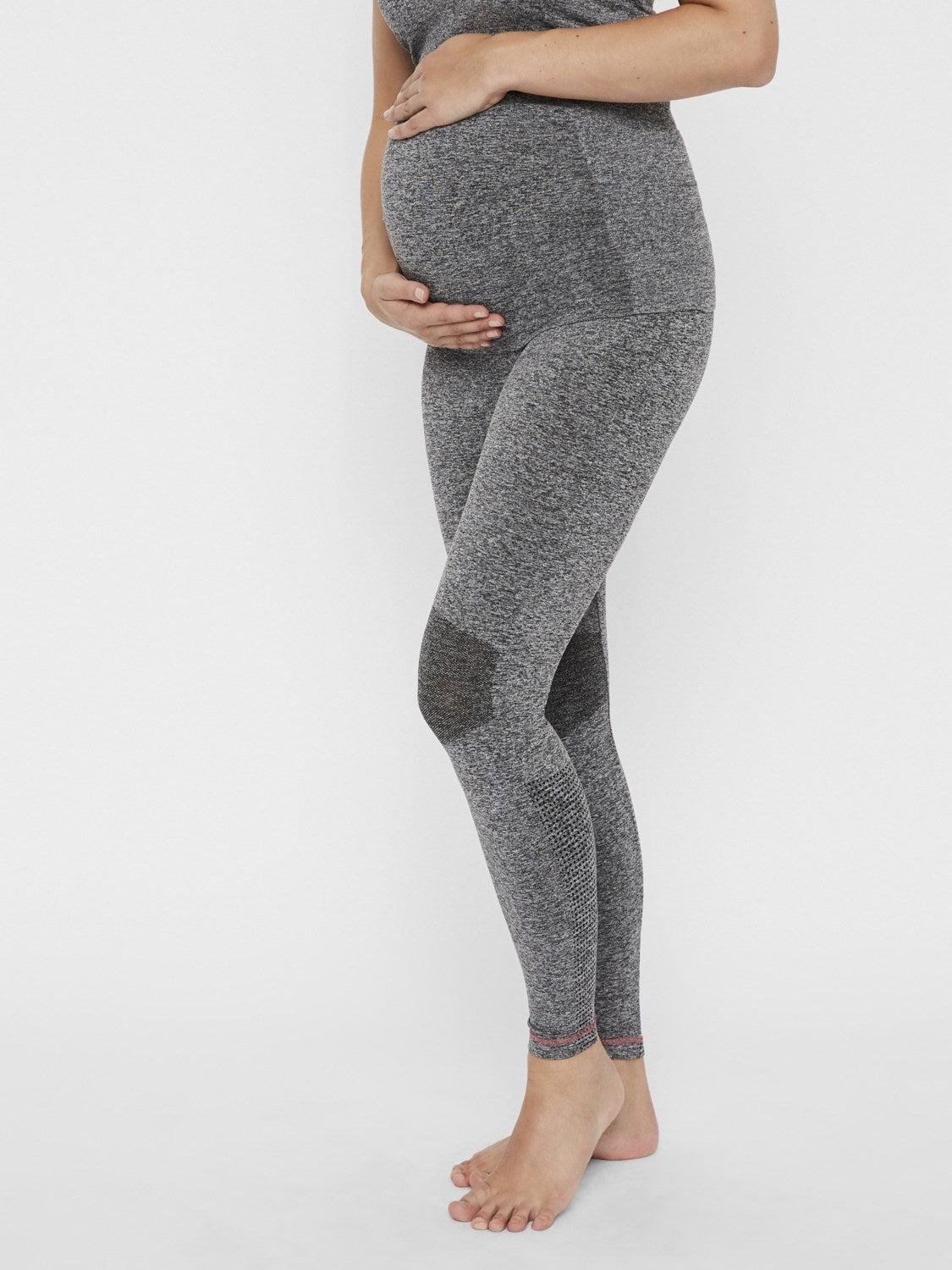 Mamalicious Schwangerschafts-Trainingsleggings – Grau meliert – Umstandsmode – MamaMilla