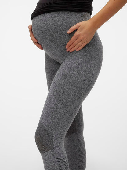 Mamalicious Schwangerschafts-Trainingsleggings – Grau meliert – Umstandsmode – MamaMilla
