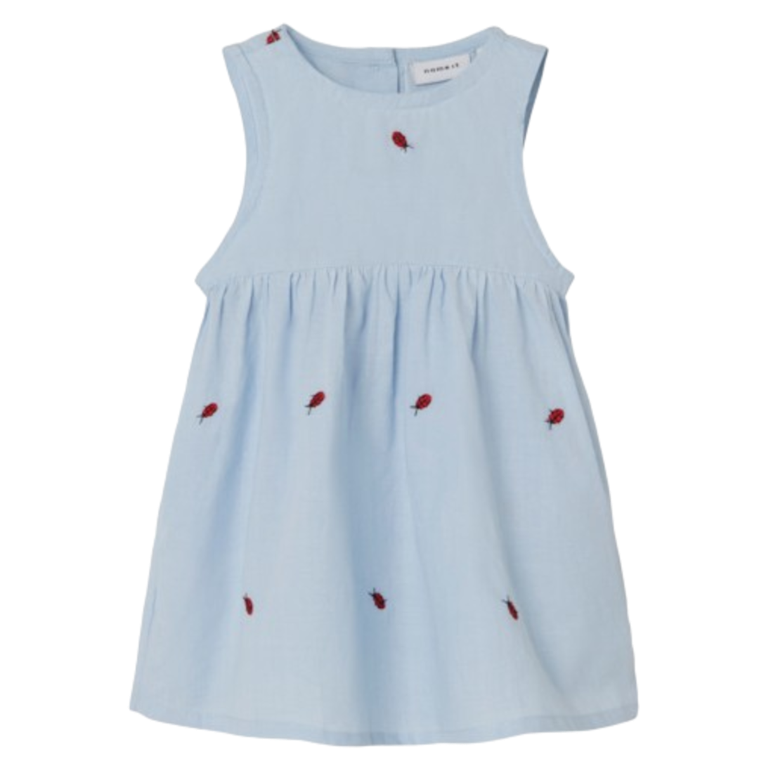 Name it Spencer Kleid – Ferilla – Marienkäfer – Chambray Blau – Kleid – MamaMilla