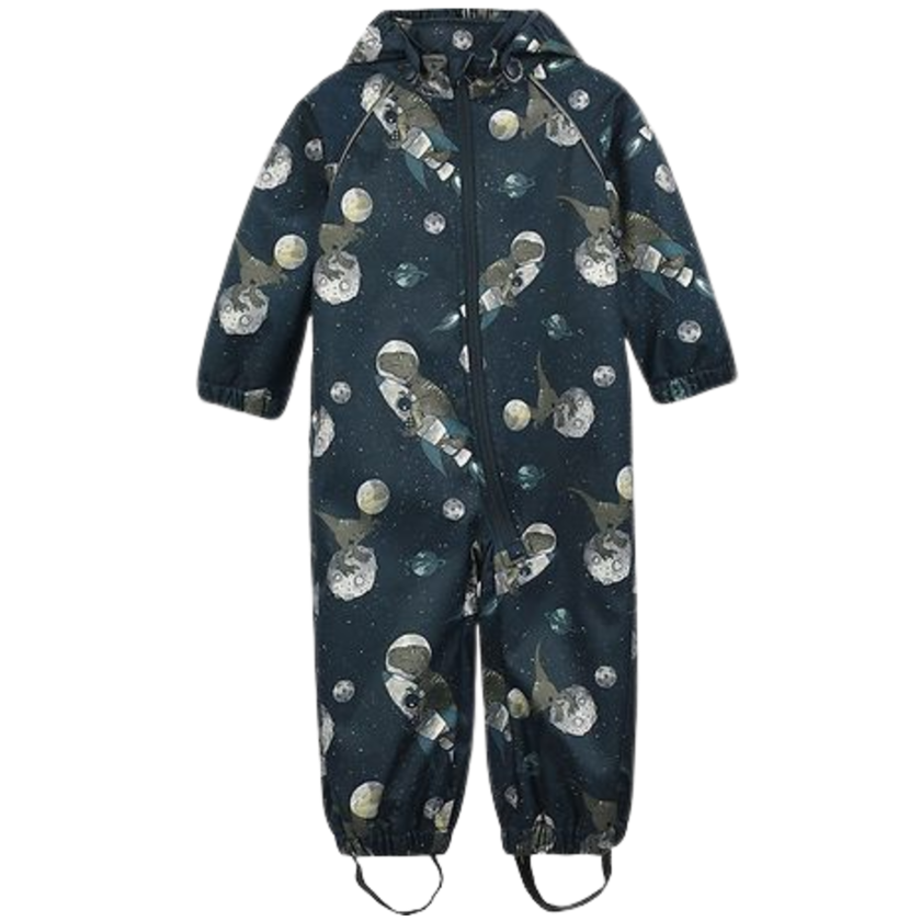 Minymo Softshell-Anzug – Dinos im Zimmer – Blue Nights – Softshell – Kind – MamaMilla