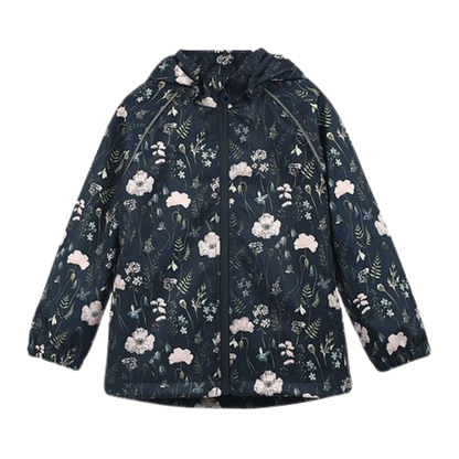 Minymo Softshelljacke - Flowers - Blue Nights - Softshell - Kind - MamaMilla