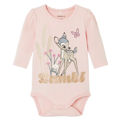 Name it Body mit Disney-Motiv und Glitzer – Droma – Bambi – Sepia Rose – Body – MamaMilla