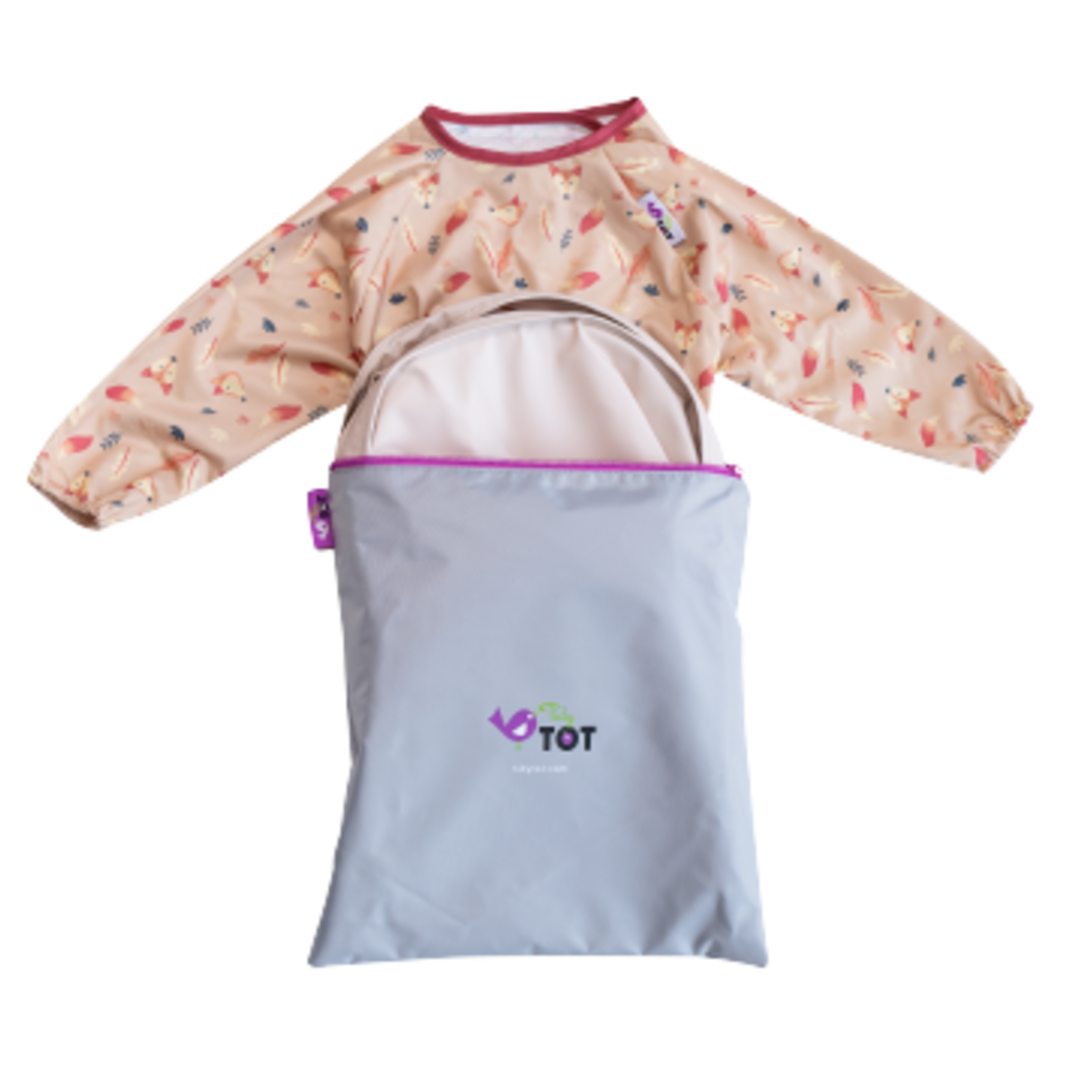 Tidy Tot Lätzchen und Tablett – SET – Sand Fox – Lätzchen mit Ärmeln – MamaMilla