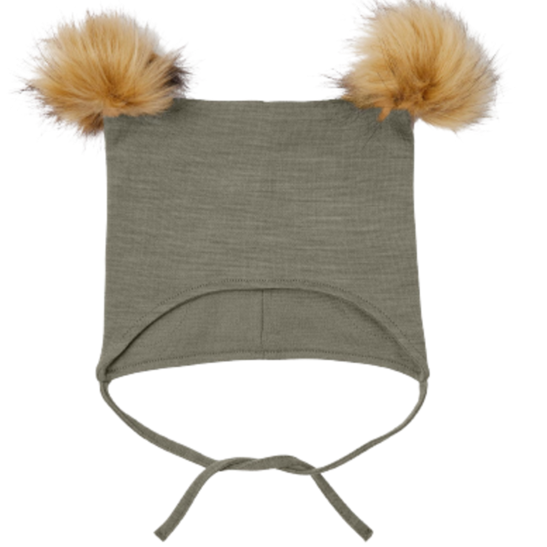 Name it Mütze aus Wolle mit Bommel – Wuppo – Vetiver – Babymütze – MamaMilla