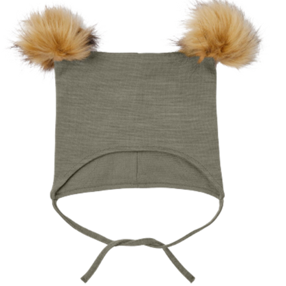 Name it Mütze aus Wolle mit Bommel – Wuppo – Vetiver – Babymütze – MamaMilla