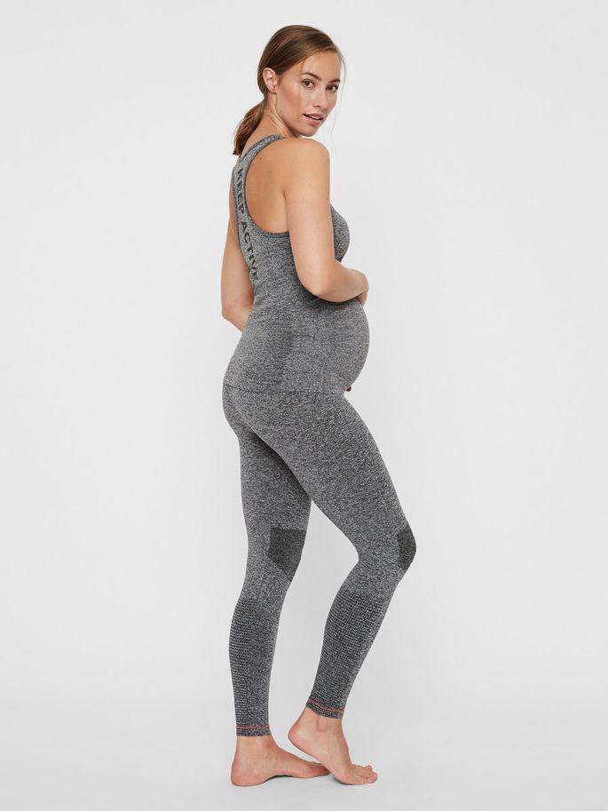 Mamalicious Schwangerschafts-Trainingsleggings – Grau meliert – Umstandsmode – MamaMilla