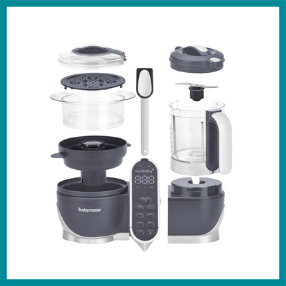 Babymoov Lebensmittelmaschine – Nutribaby Plus – Grau – Lebensmittelmaschine – MamaMilla
