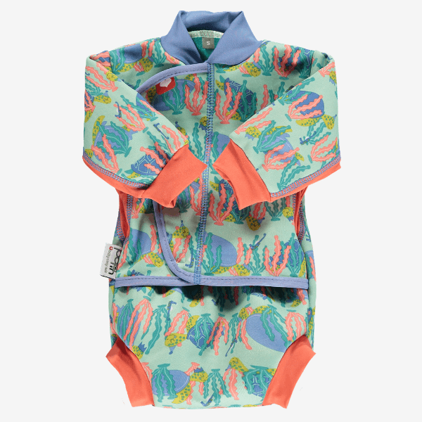 Leicht gefütterter Baby-Badeanzug mit Schwimmwindel – Baby Cozy Suit – Turtles – Bademode – MamaMilla
