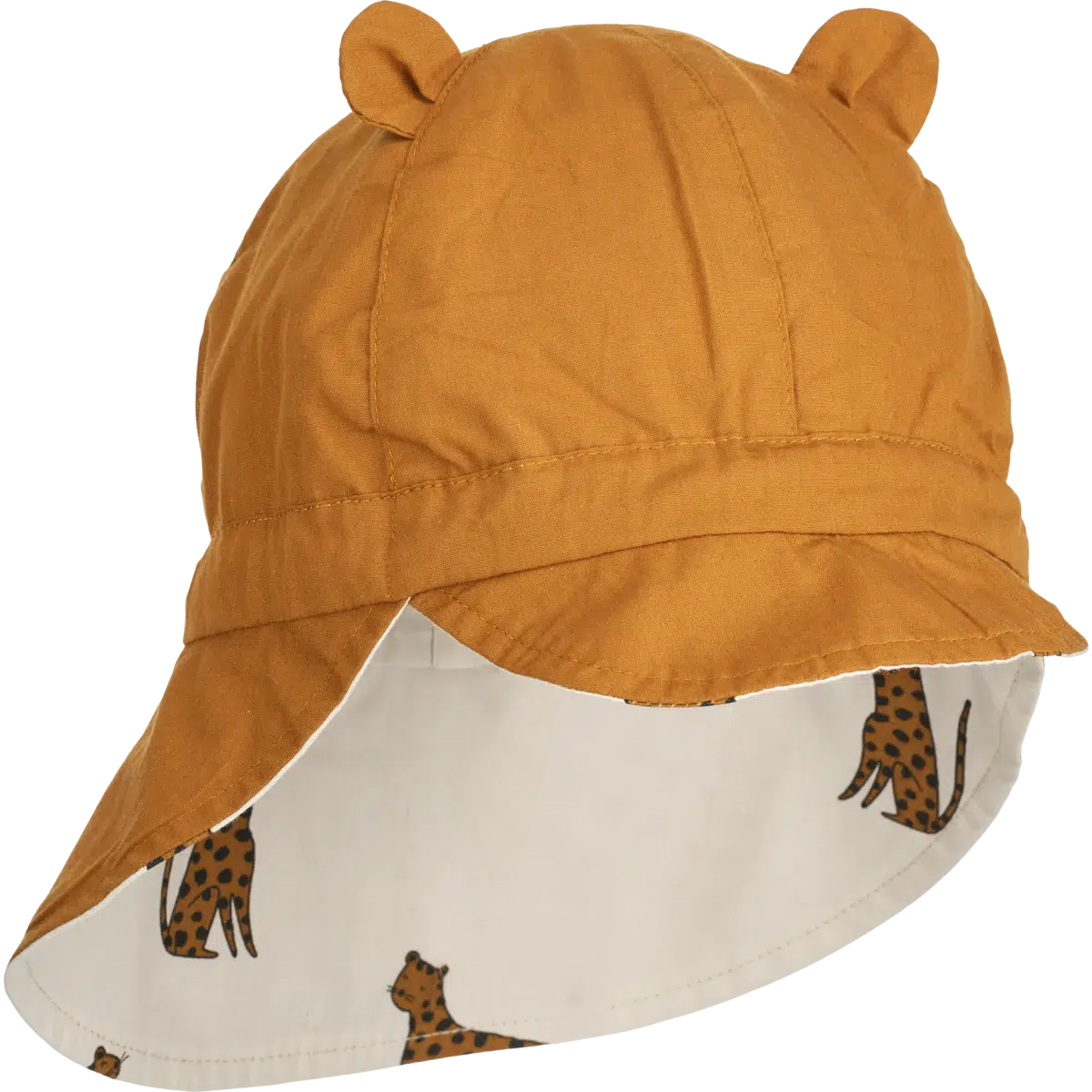 Liewood Wende-Sonnenhut mit Krempe und Ohr – Gorm – Leopard / Sandy – Sonnenhut – MamaMilla
