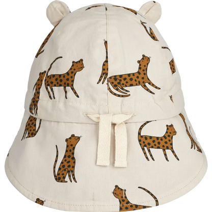 Liewood Wende-Sonnenhut mit Krempe und Ohr – Gorm – Leopard / Sandy – Sonnenhut – MamaMilla