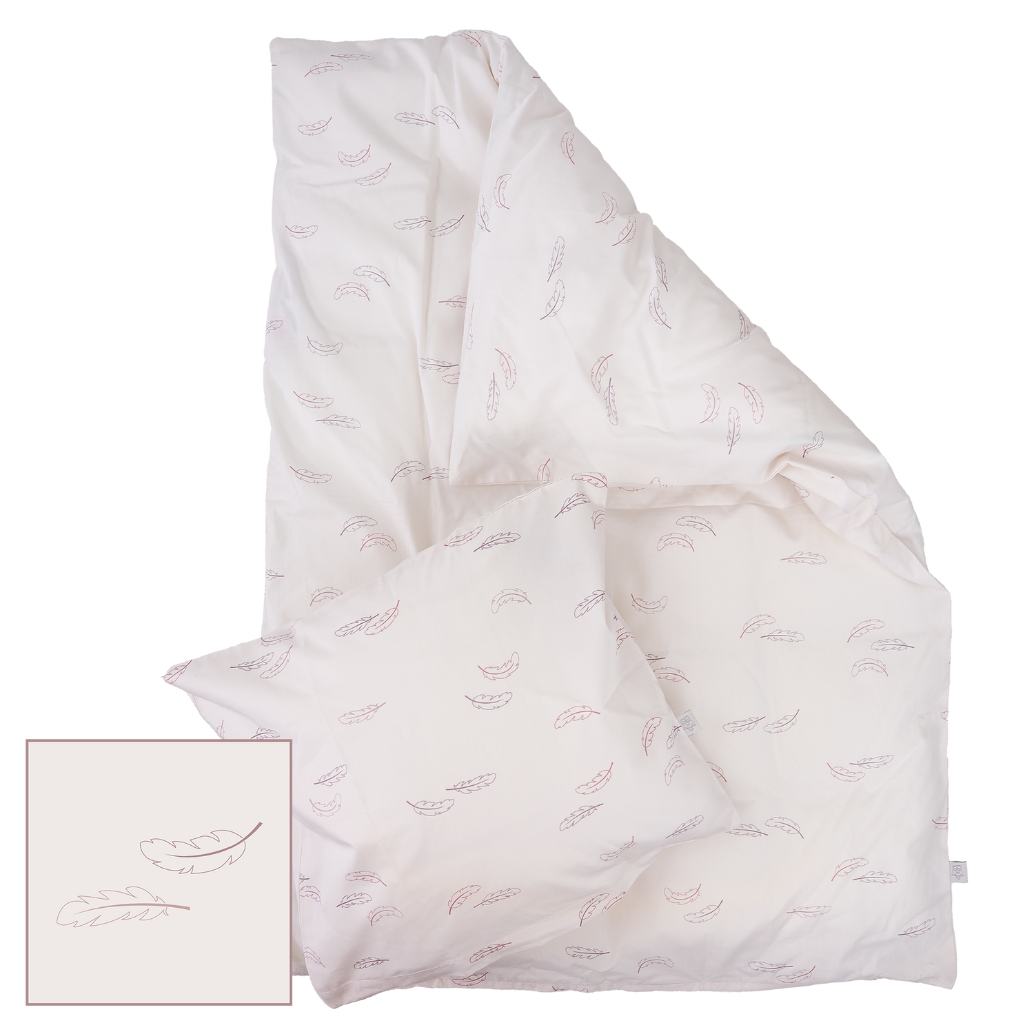 MamaMilla Junior-Bettwäsche aus Bio-Baumwolle – Rosenfedern – Junior-Bettwäsche – MamaMilla