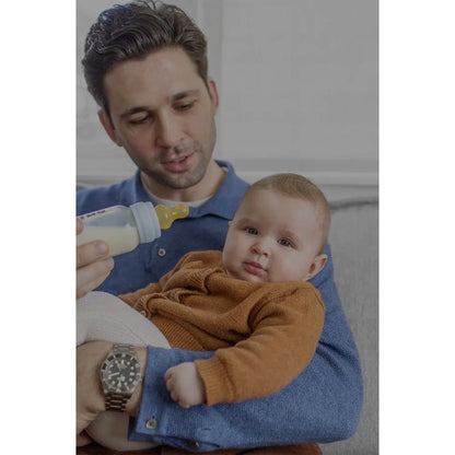 Bibs glas sutteflaske - Latex - 110 ml. - Baby Blue - Flaskebarn - MamaMilla