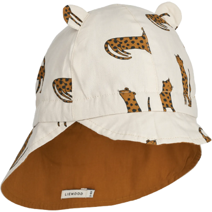 Liewood Wende-Sonnenhut mit Krempe und Ohr – Gorm – Leopard / Sandy – Sonnenhut – MamaMilla