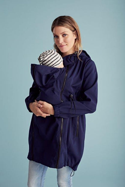 Mamalicious 3in1 Softshell-Trage- und Schwangerschaftsjacke – Dunkelblau – Tragejacke – MamaMilla