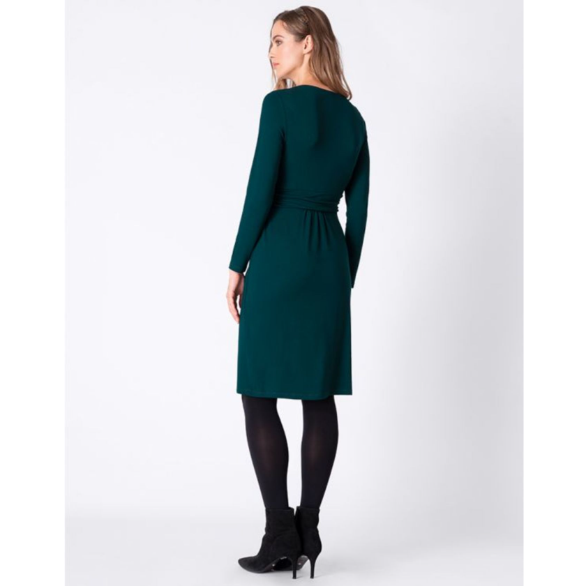Seraphine Umstandskleid mit langen Ärmeln – Peachey – Emerald – Stillkleidung – MamaMilla