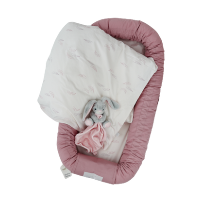 MamaMilla Babybettwäsche aus Bio-Baumwolle – Rosa Federn – Babybettwäsche – MamaMilla
