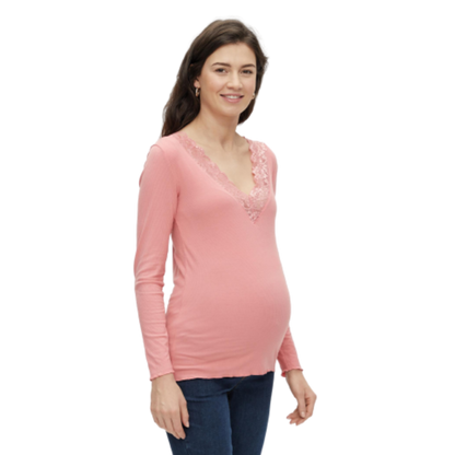 Mamalicious Blonde Umstandsoberteil – Trina – Dusty Rose – Umstandsmode – MamaMilla